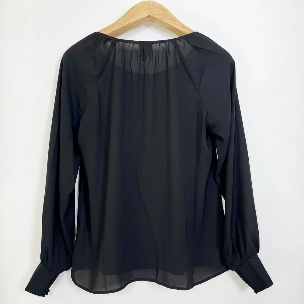 CAbi‎ Black Round Trip Blouse #4338 Long Sleeves Size Small - Picture 6 of 10
